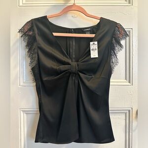 NWT Express black short sleeve blouse size S